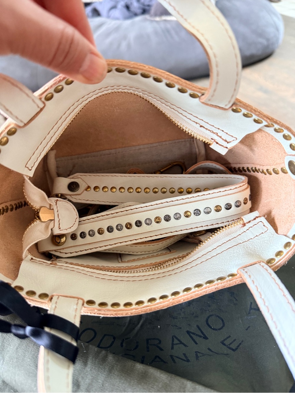 Campomaggi Shopper "Futura" bag in white leather - Picture 11 of 16